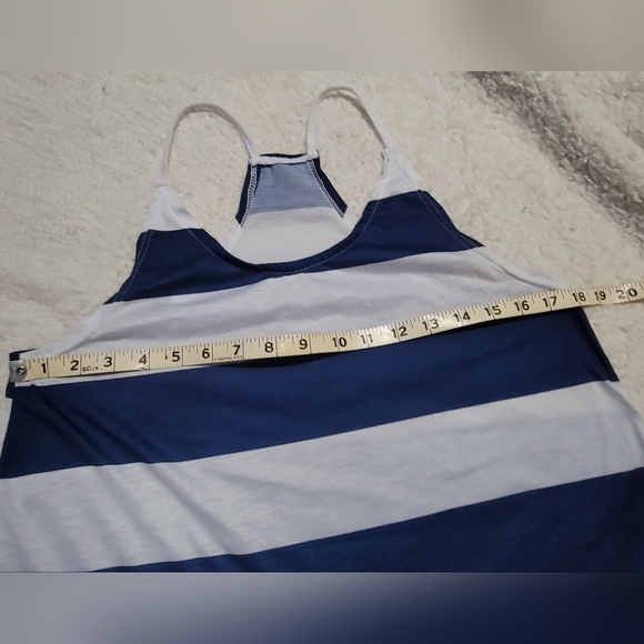 Tank top Size Med. Blue and white thick stripes,  racerback NWOT - Picture 4 of 6